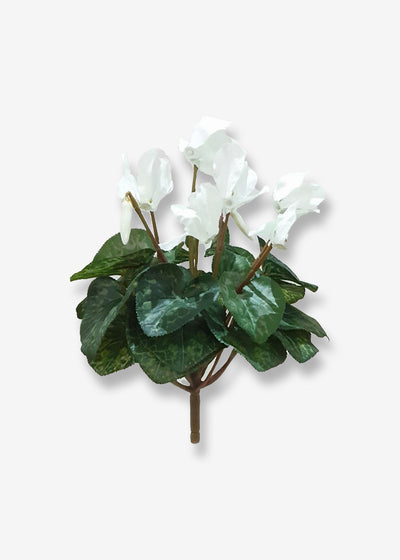 Artificial Cyclamen Flower Bush White